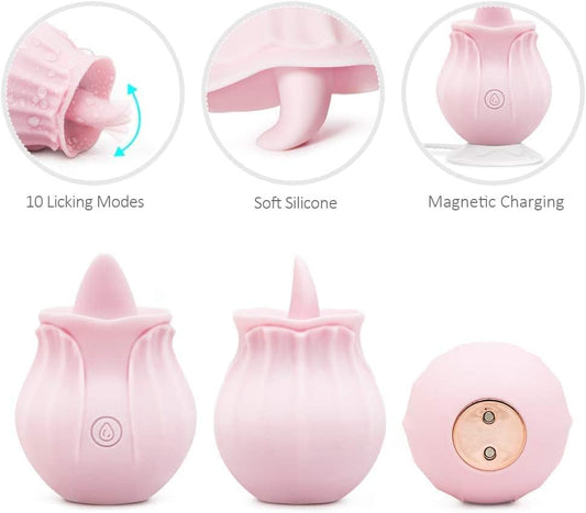 Rechargeable Waterproof Rose Toy - Washable Flower-Inspired Vibrator for Women