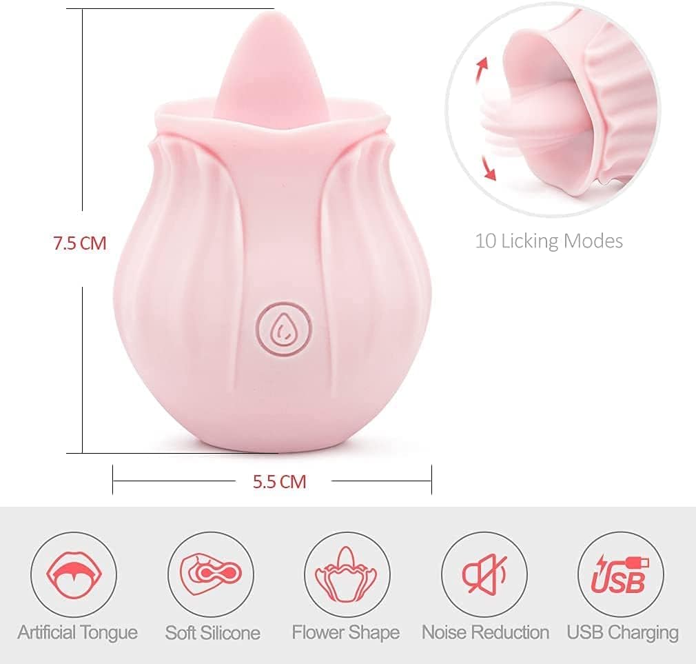 Rechargeable Waterproof Rose Toy - Washable Flower-Inspired Vibrator for Women