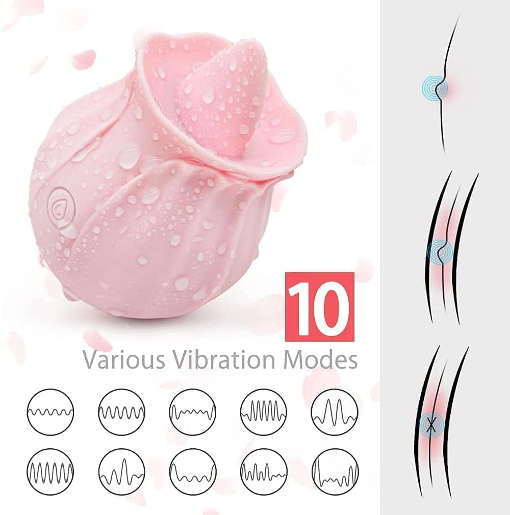Rechargeable Waterproof Rose Toy - Washable Flower-Inspired Vibrator for Women