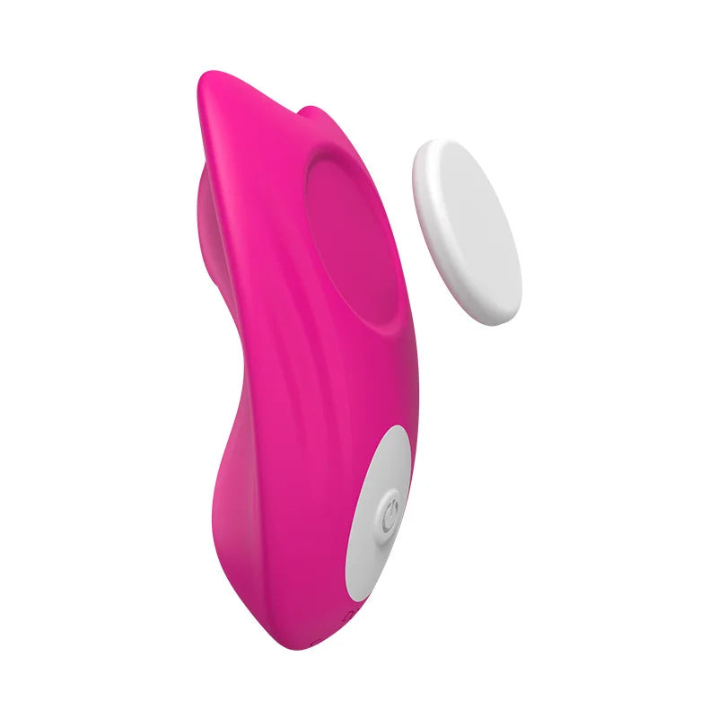 Magnetic Suction Vibrator - Invisible Wear, Soft Point, Multi-Frequency Remote Control Toy (Rose Red)