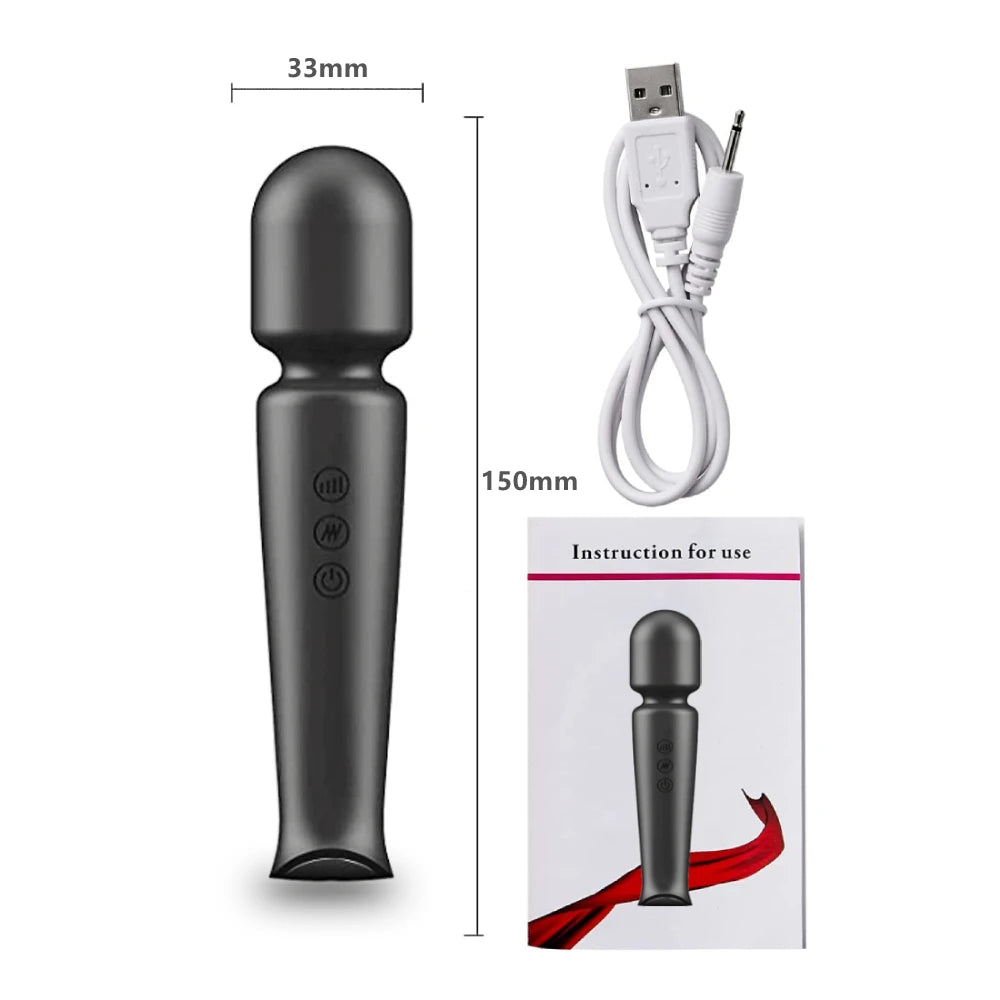 Wireless Waterproof Mini Wand Massager - Powerful USB Rechargeable Vibrator for Relaxation & Pleasure
