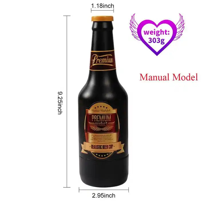 Beer Bottle-Inspired Realistic Vagina Masturbation Cup for Men