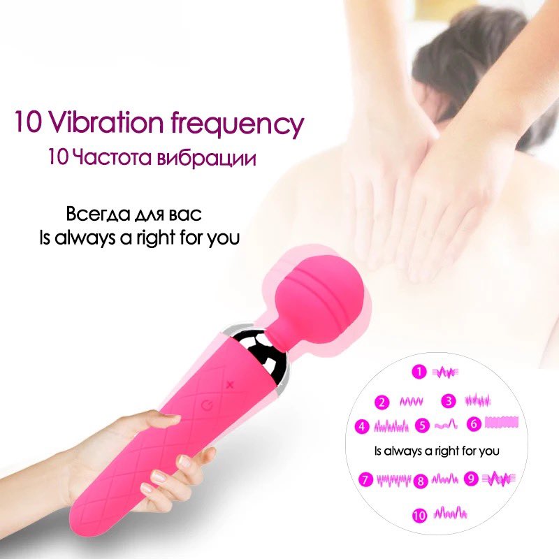 10-Speed Silicone Clitoral Vibrator - Rechargeable Wand Massager for Women & Couples (Purple)