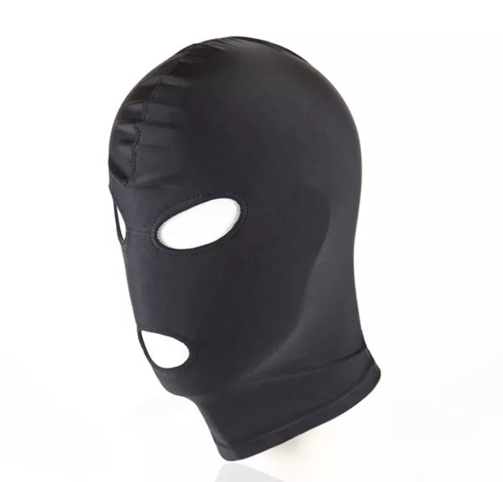 Elastic hood with open eyes and mouth holes fetish