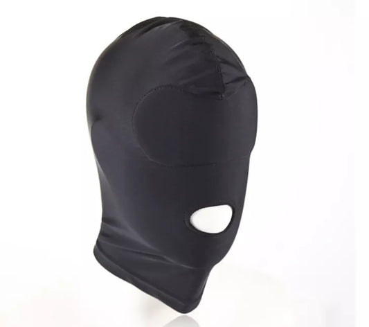 Elastic hood with open eyes and mouth holes fetish