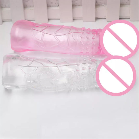 Clear High-Stretch Penis Extender - Crystal Thorn Condom for Enhanced Pleasure