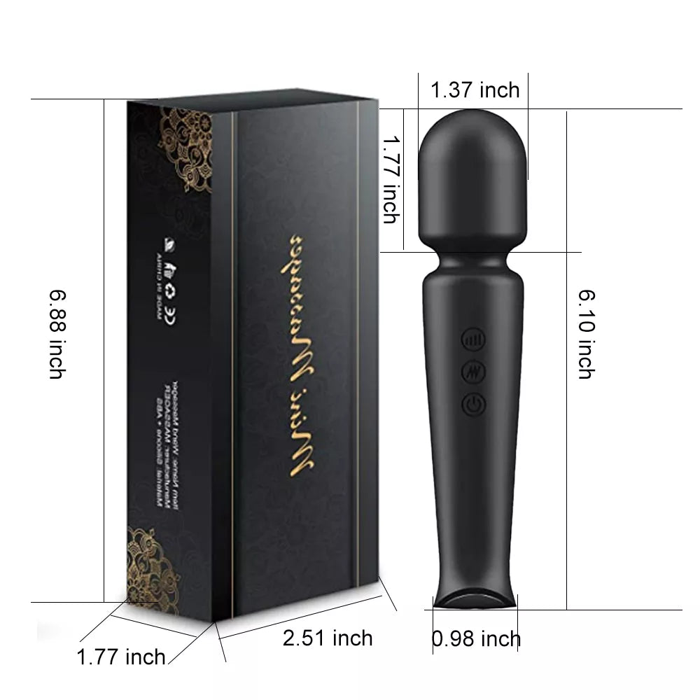 Wireless Waterproof Mini Wand Massager - Powerful USB Rechargeable Vibrator for Relaxation & Pleasure