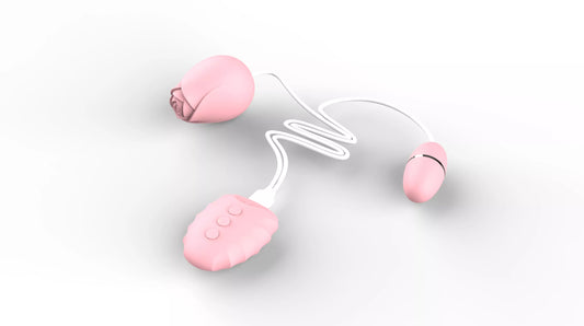 Rose-Shaped Love Egg Vibrator - Vibrating & Licking Clitoral Stimulator for Intense Pleasure (Red)
