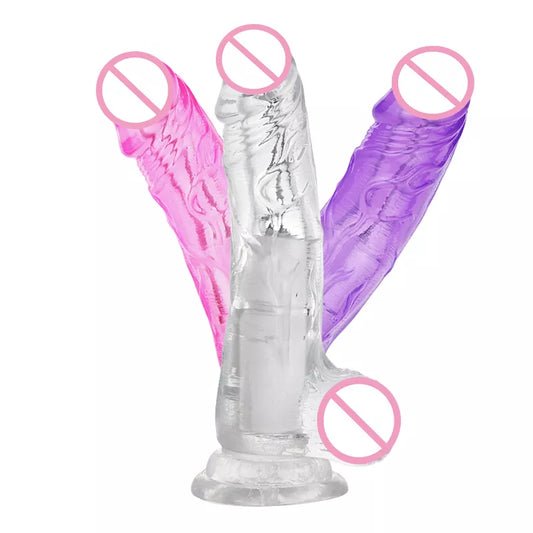 7-Inch TPE Jelly Dildo with Vibration for Women