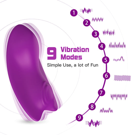 Magnetic Suction Vibrator - Invisible Wear, Soft Point, Multi-Frequency Remote Control Toy (Purple)