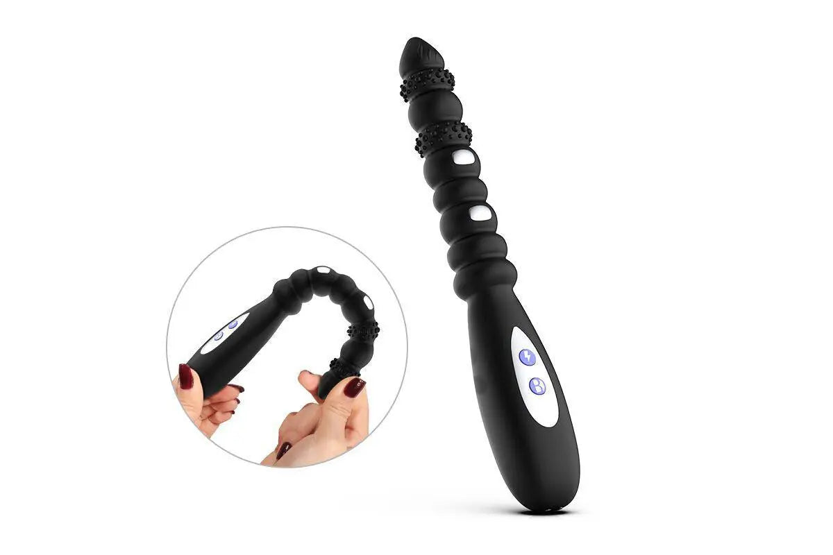 Nine-Section Silicone Anal Plug with Remote Control - Prostate Massager & Vibrating Pleasure Toy