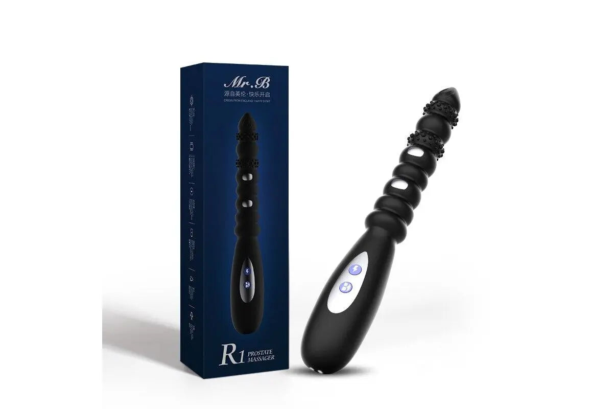 Nine-Section Silicone Anal Plug with Remote Control - Prostate Massager & Vibrating Pleasure Toy