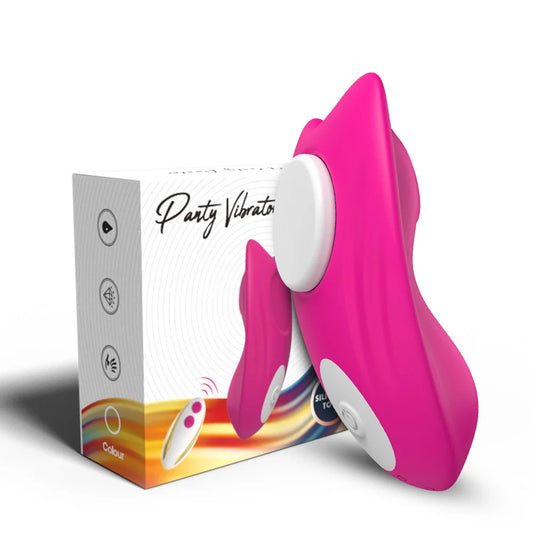 Magnetic Suction Vibrator - Invisible Wear, Soft Point, Multi-Frequency Remote Control Toy (Rose Red)