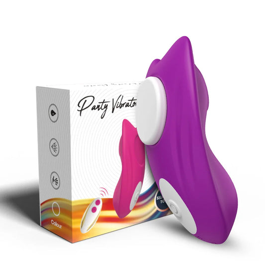 Magnetic Suction Vibrator - Invisible Wear, Soft Point, Multi-Frequency Remote Control Toy (Purple)