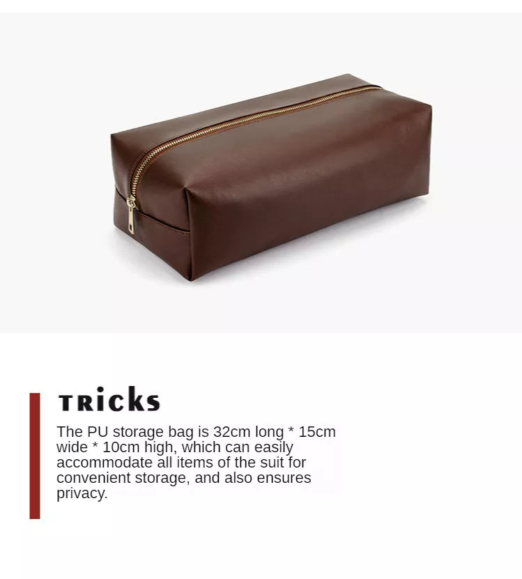 Brown Leather BDSM Bondage Set - Handcuffs, Collar, Tie, and Rope for Adult Play