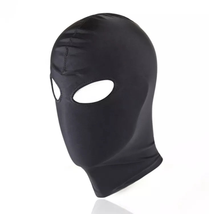 Elastic hood with open eyes and mouth holes fetish