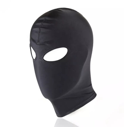Elastic hood with open eyes and mouth holes fetish