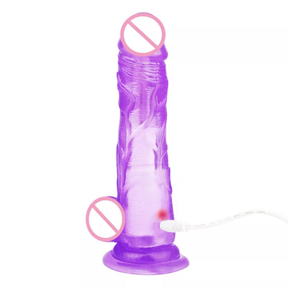 7-Inch TPE Jelly Dildo with Vibration for Women