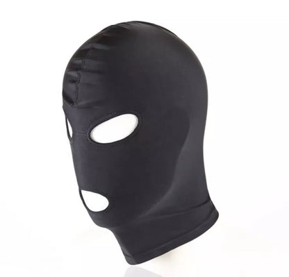 Elastic hood with open eyes and mouth holes fetish