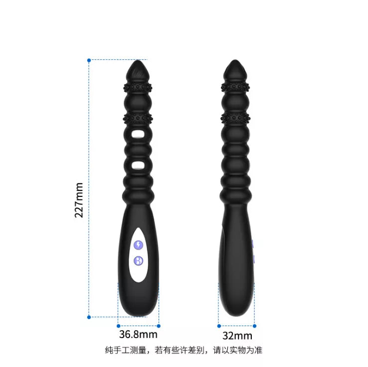 Nine-Section Silicone Anal Plug with Remote Control - Prostate Massager & Vibrating Pleasure Toy