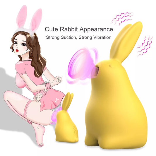 Yellow Silicone Waterproof Nipple & Clitoral Sucking Vibrator - G-Spot Pleasure Toy for Women
