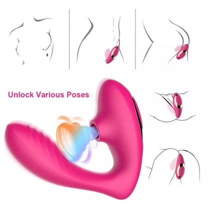 Magnetic Remote Control Clitoral Sucking Vibrator - G-Spot & Oral Stimulation Toy