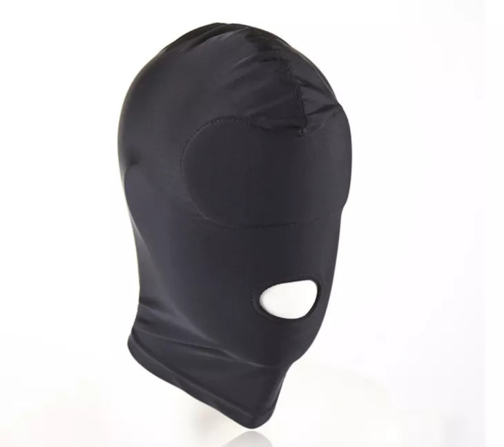 Elastic hood with open eyes and mouth holes fetish
