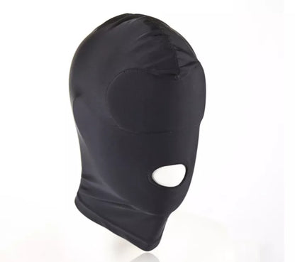 Elastic hood with open eyes and mouth holes fetish