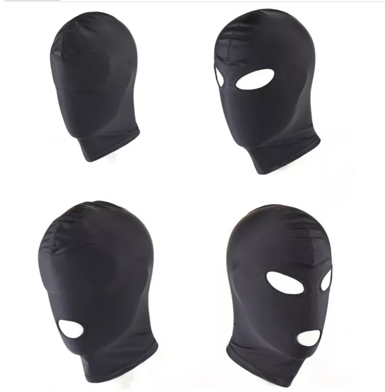 Elastic hood with open eyes and mouth holes fetish
