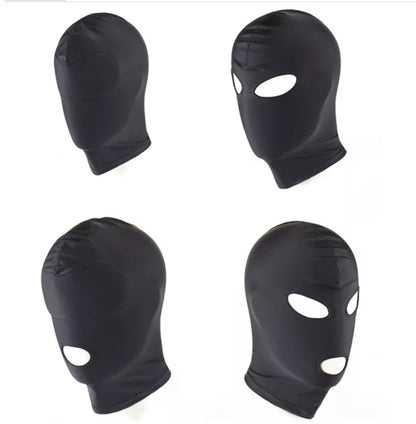 Elastic hood with open eyes and mouth holes fetish