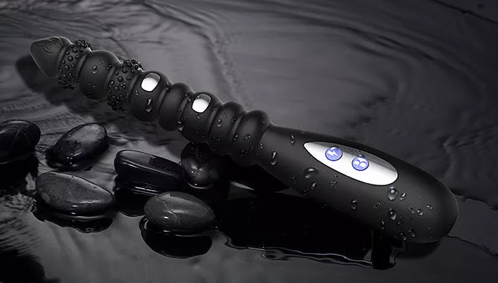 Nine-Section Silicone Anal Plug with Remote Control - Prostate Massager & Vibrating Pleasure Toy