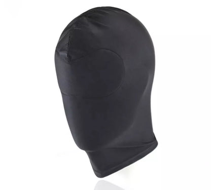Elastic hood with open eyes and mouth holes fetish