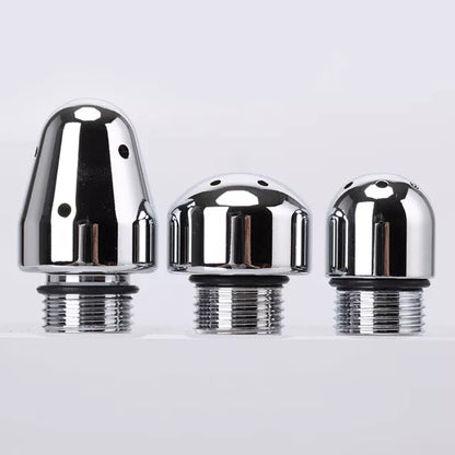 Stainless Steel 3-Cap Shower Enema Kit - Metal Douche for Anal & Vaginal Cleansing
