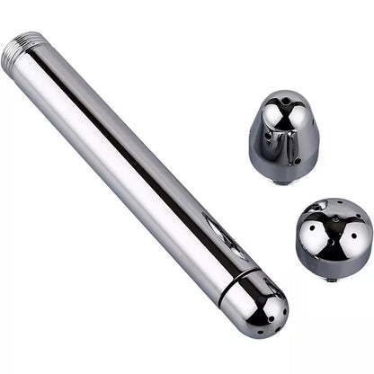 Stainless Steel 3-Cap Shower Enema Kit - Metal Douche for Anal & Vaginal Cleansing