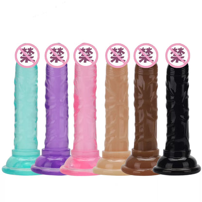 Realistic Black TPE Dildo Without Balls - Strong Suction Cup Toy for Women