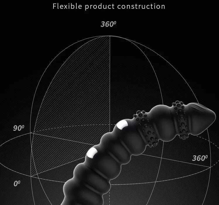 Nine-Section Silicone Anal Plug with Remote Control - Prostate Massager & Vibrating Pleasure Toy