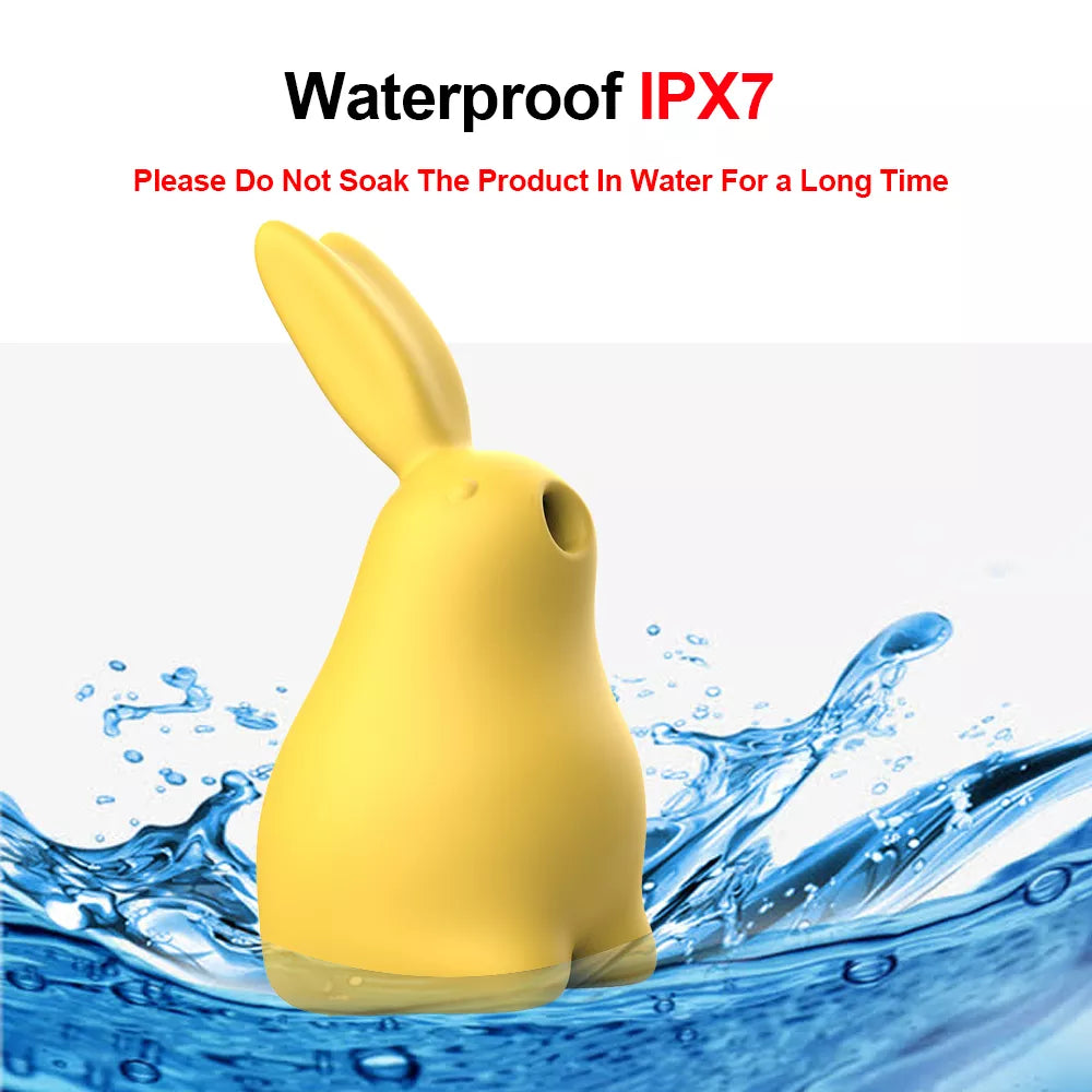 Yellow Silicone Waterproof Nipple & Clitoral Sucking Vibrator - G-Spot Pleasure Toy for Women