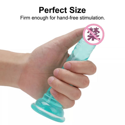 Realistic Black TPE Dildo Without Balls - Strong Suction Cup Toy for Women