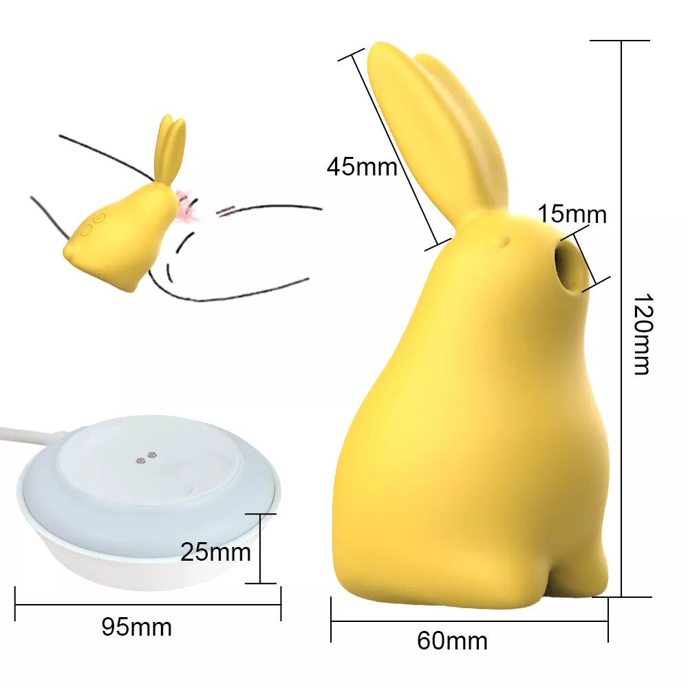 Yellow Silicone Waterproof Nipple & Clitoral Sucking Vibrator - G-Spot Pleasure Toy for Women